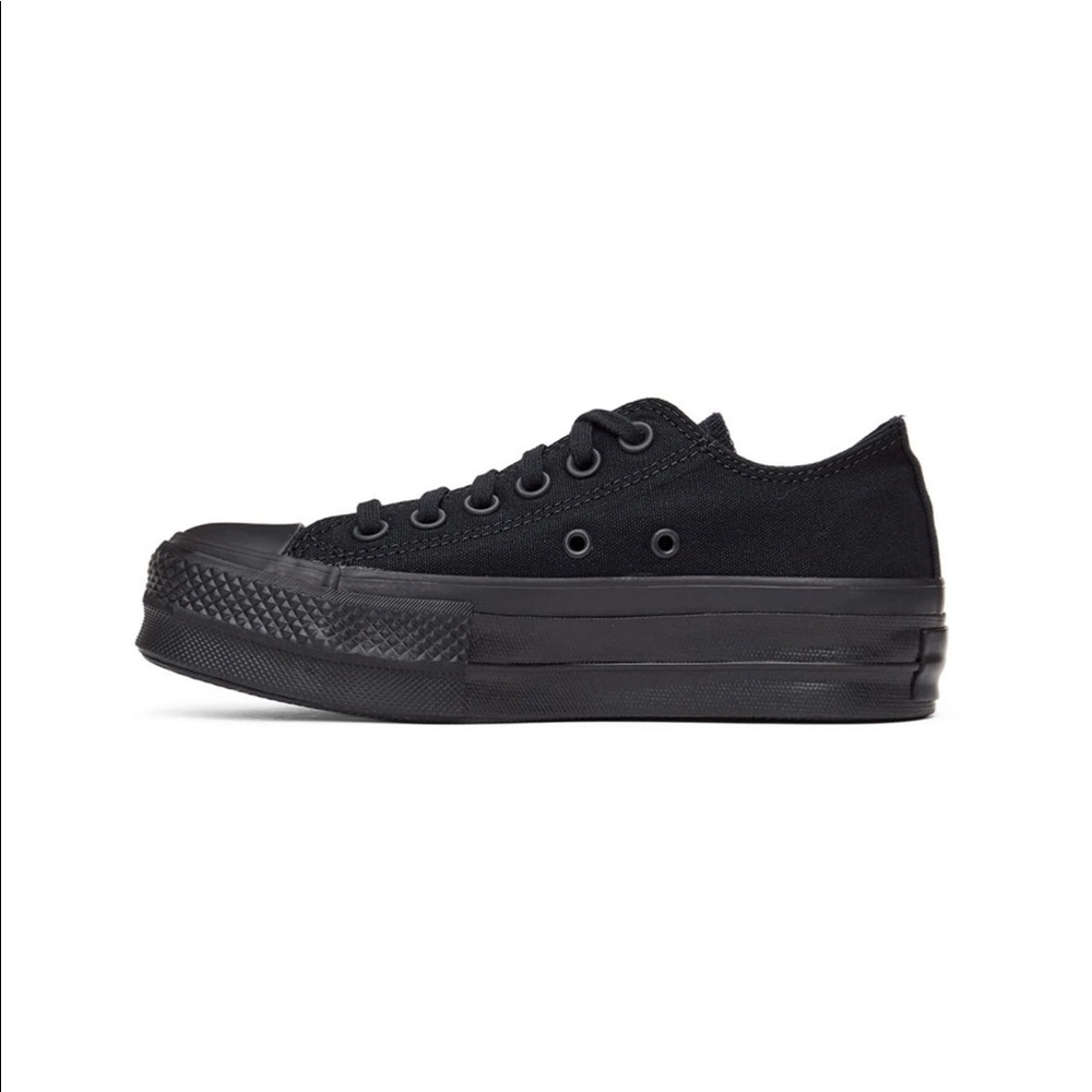 All black platform converse